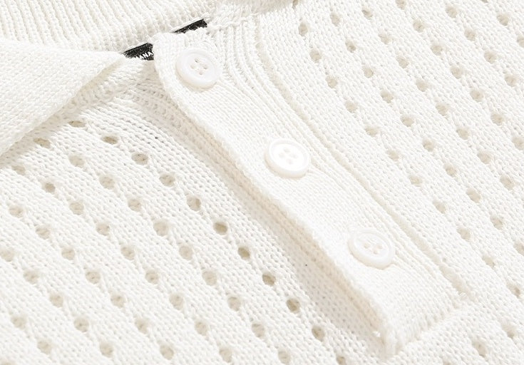 Vintage Knit Polo Short Sleeve Shirt
