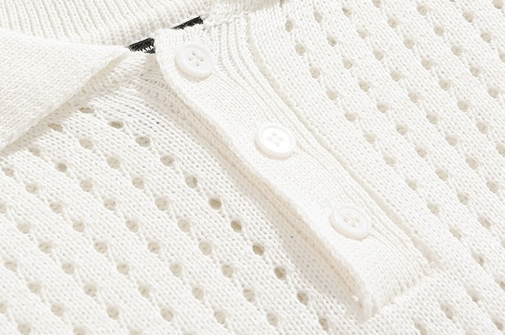 Vintage Knit Polo Short Sleeve Shirt