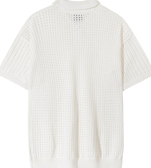 Vintage Knit Polo Short Sleeve Shirt