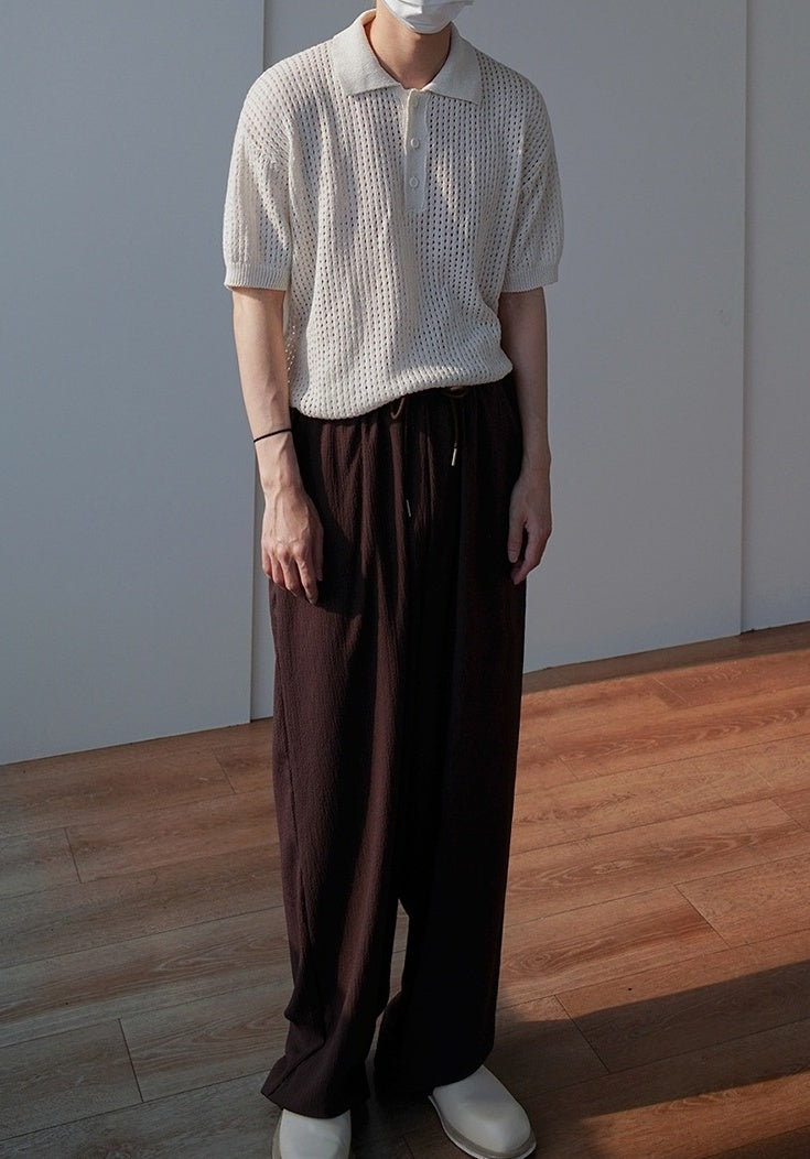Vintage Knit Polo Short Sleeve Shirt