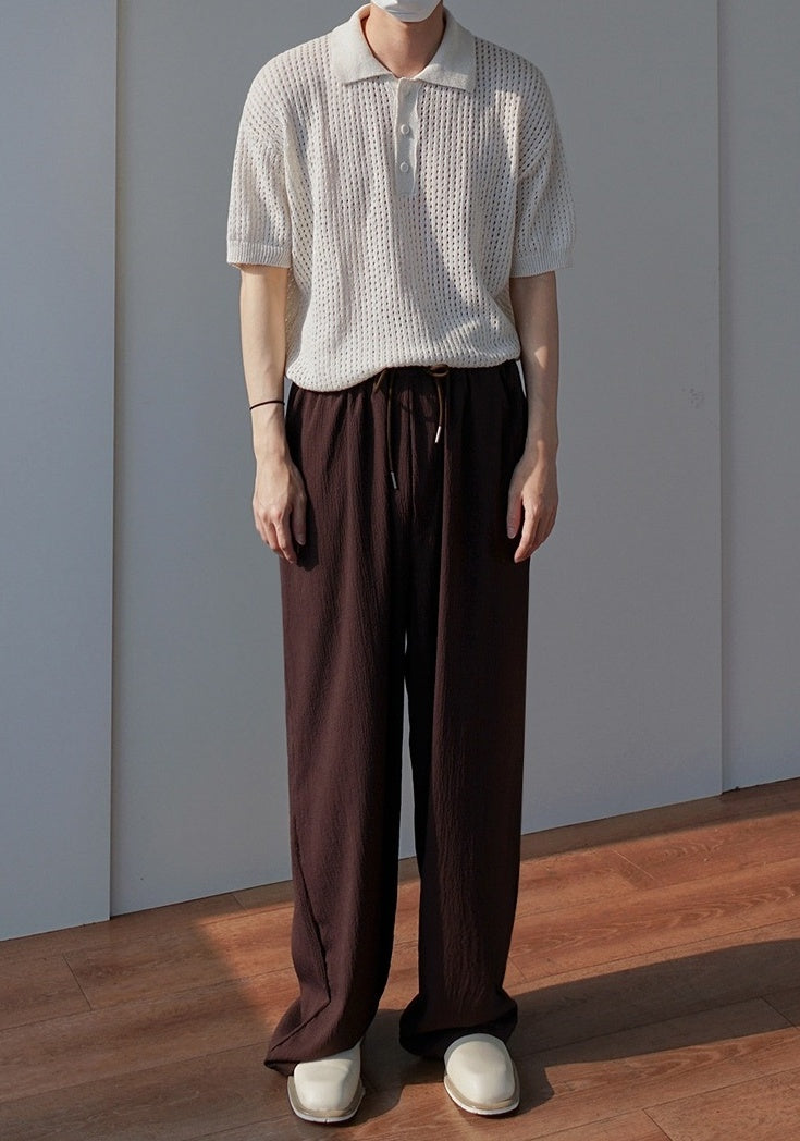 Vintage Knit Polo Short Sleeve Shirt
