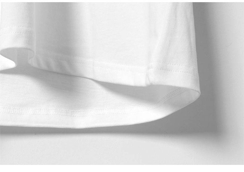 White Korean Statement Printed T-Shirt
