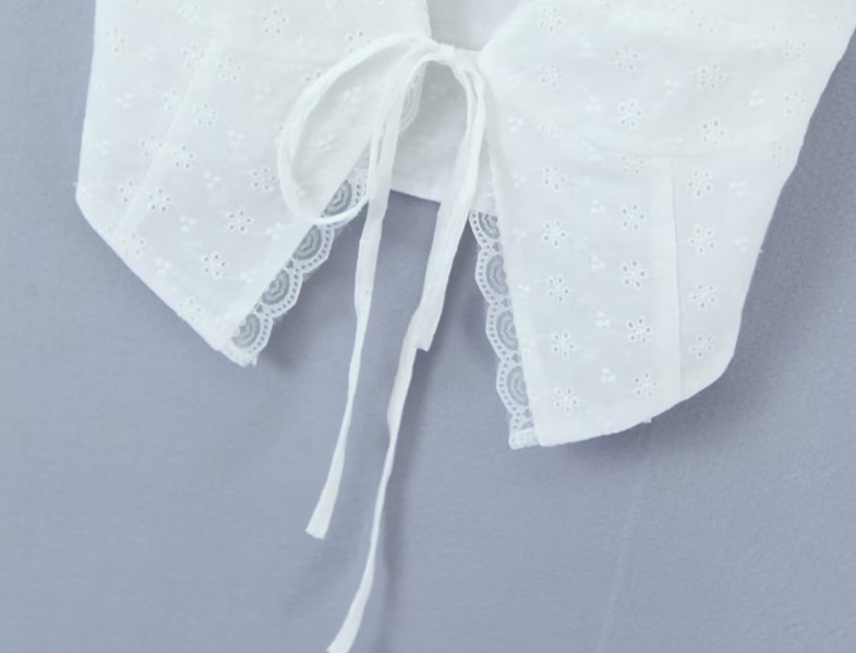 White Lace Open Front Top
