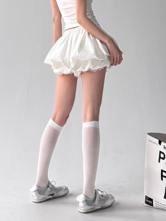White Leg Bubble Bloomers Shorts