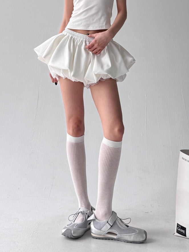 White Leg Bubble Bloomers Shorts