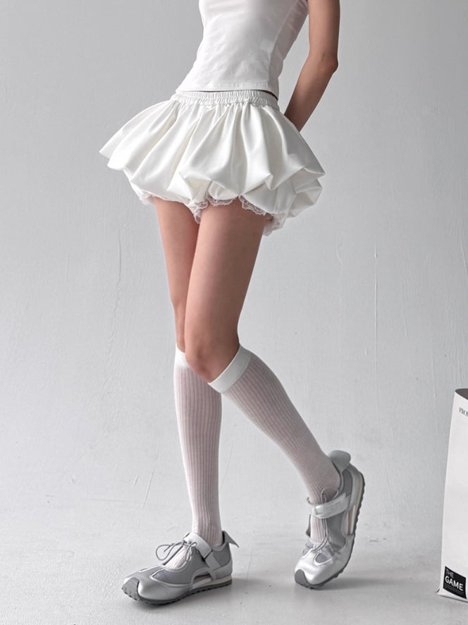 White Leg Bubble Bloomers Shorts