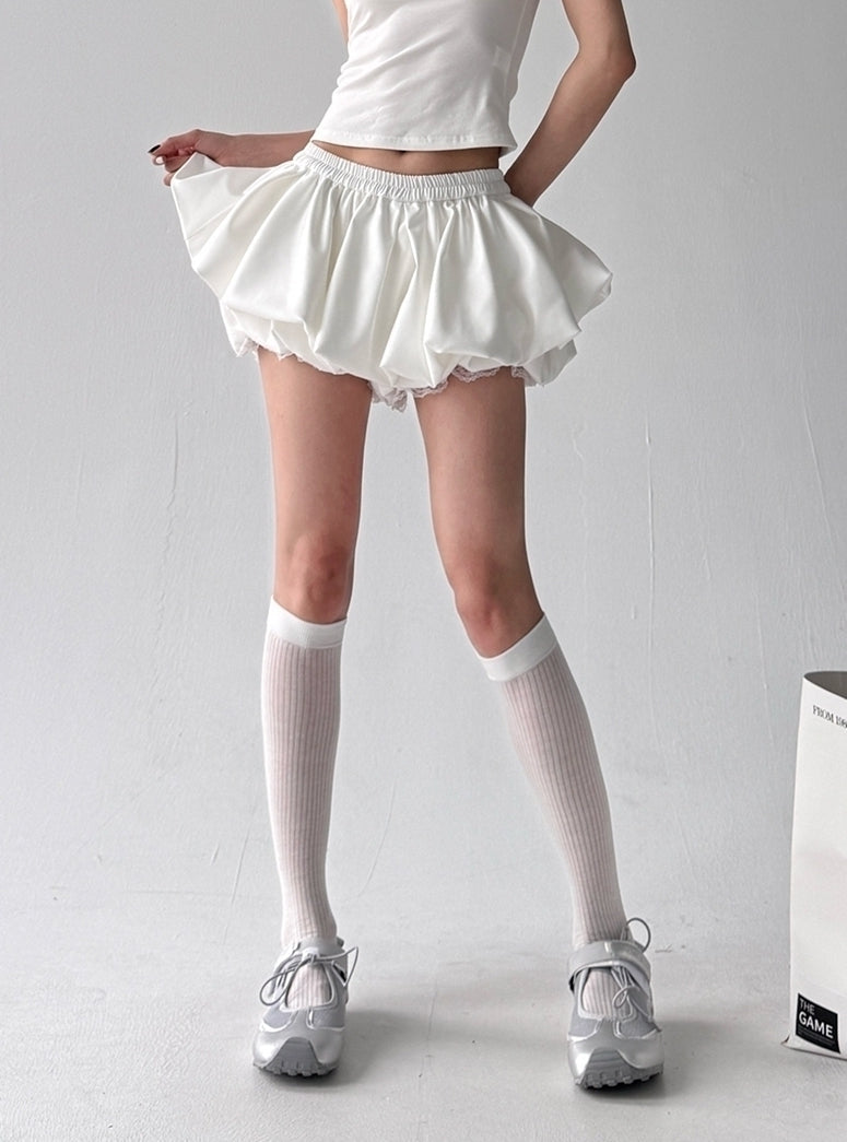 White Leg Bubble Bloomers Shorts