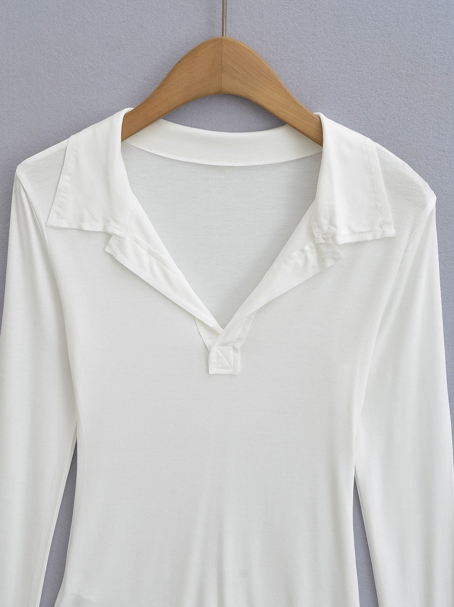 White Long Sleeves Polo Shirt