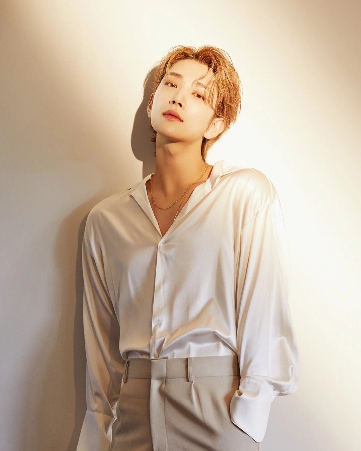 White Loose Satin Shirt