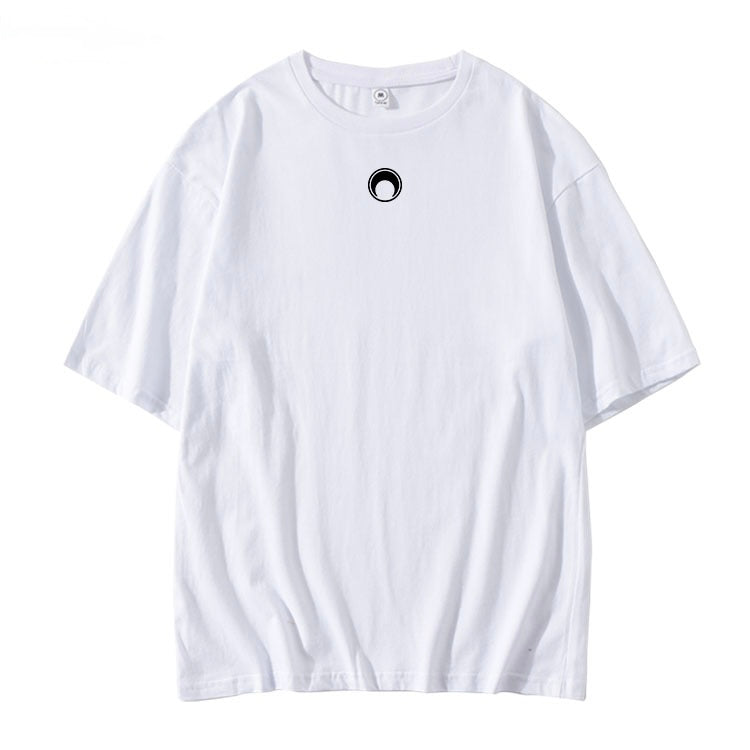 White Minimalist Moon Print T-Shirt