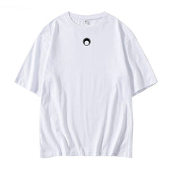 White Minimalist Moon Print T-Shirt