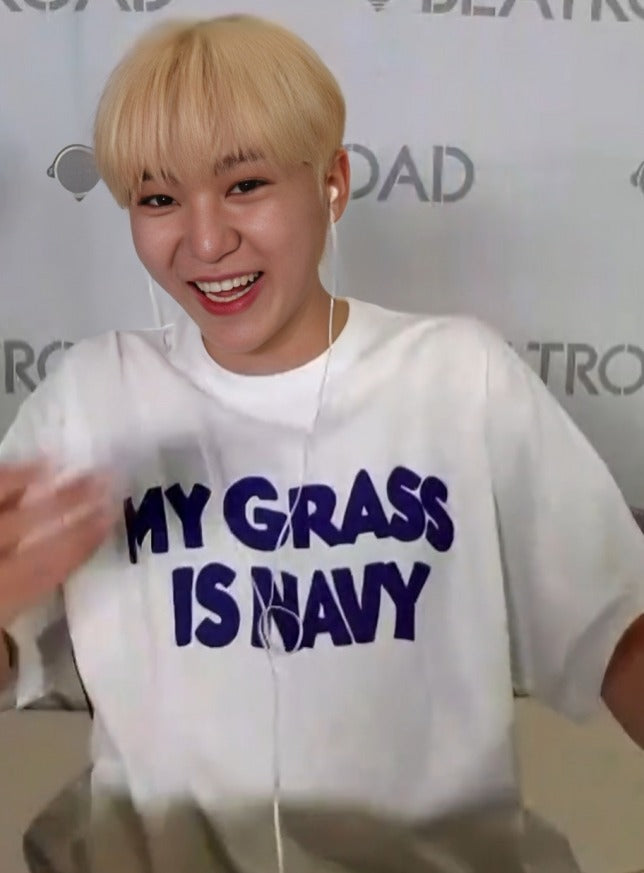 White 'My Grass Is Navy' T-Shirt