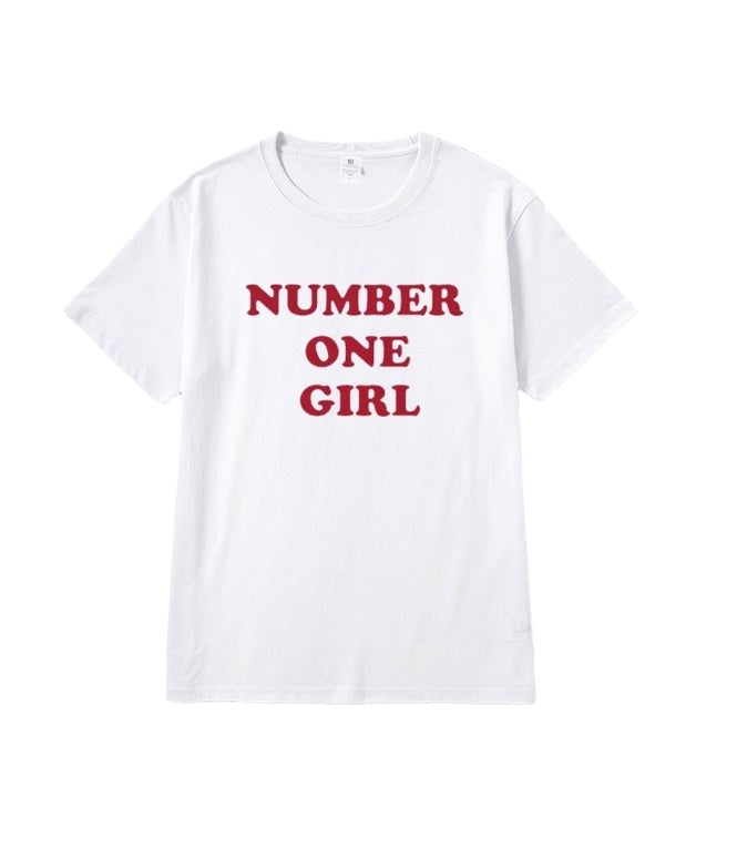 White Number One Girl T-Shirt