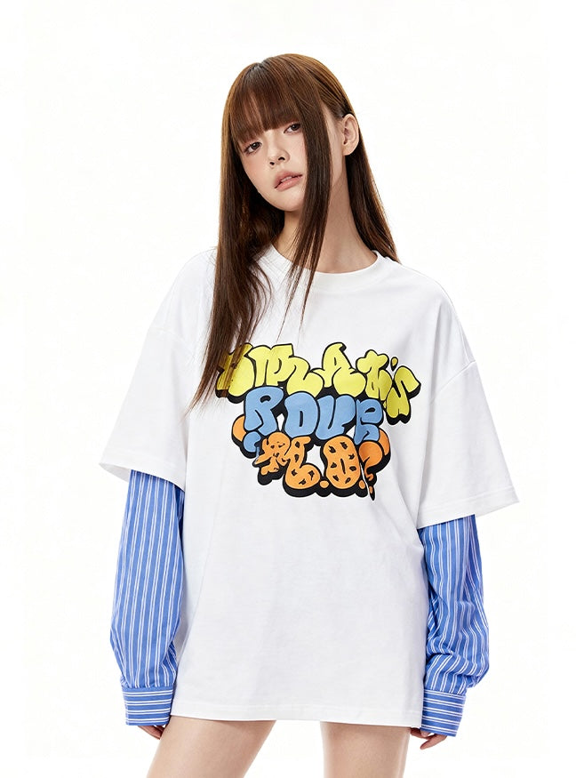 White Overlay Graffiti T-Shirt