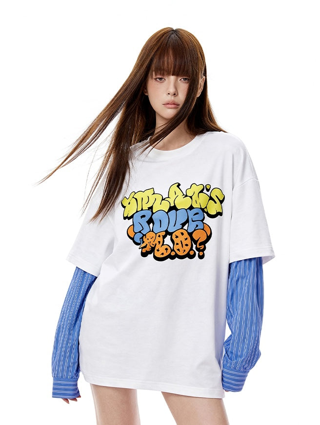 White Overlay Graffiti T-Shirt