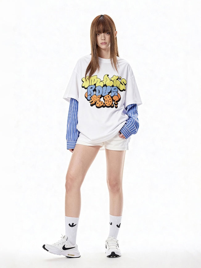 White Overlay Graffiti T-Shirt