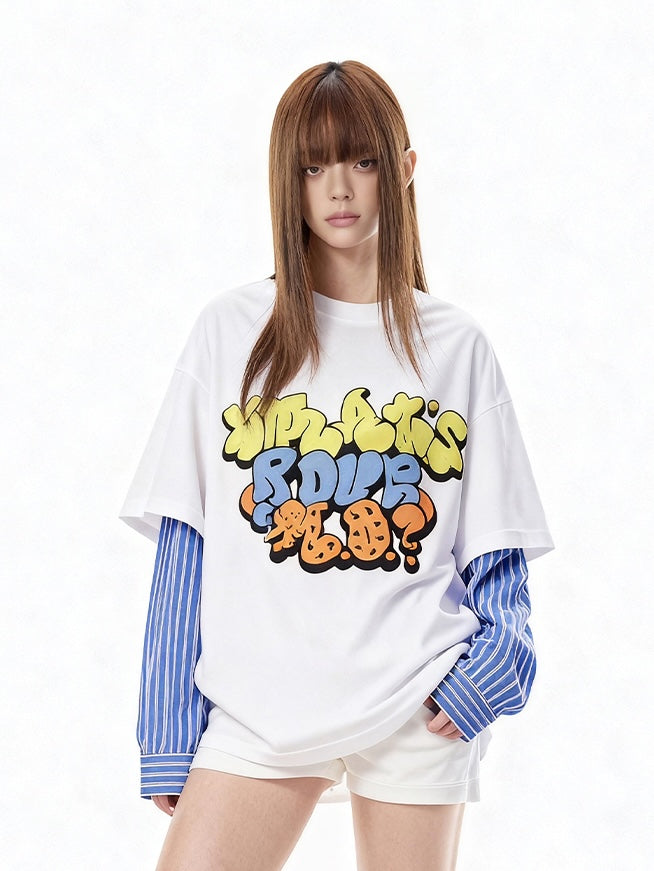 White Overlay Graffiti T-Shirt