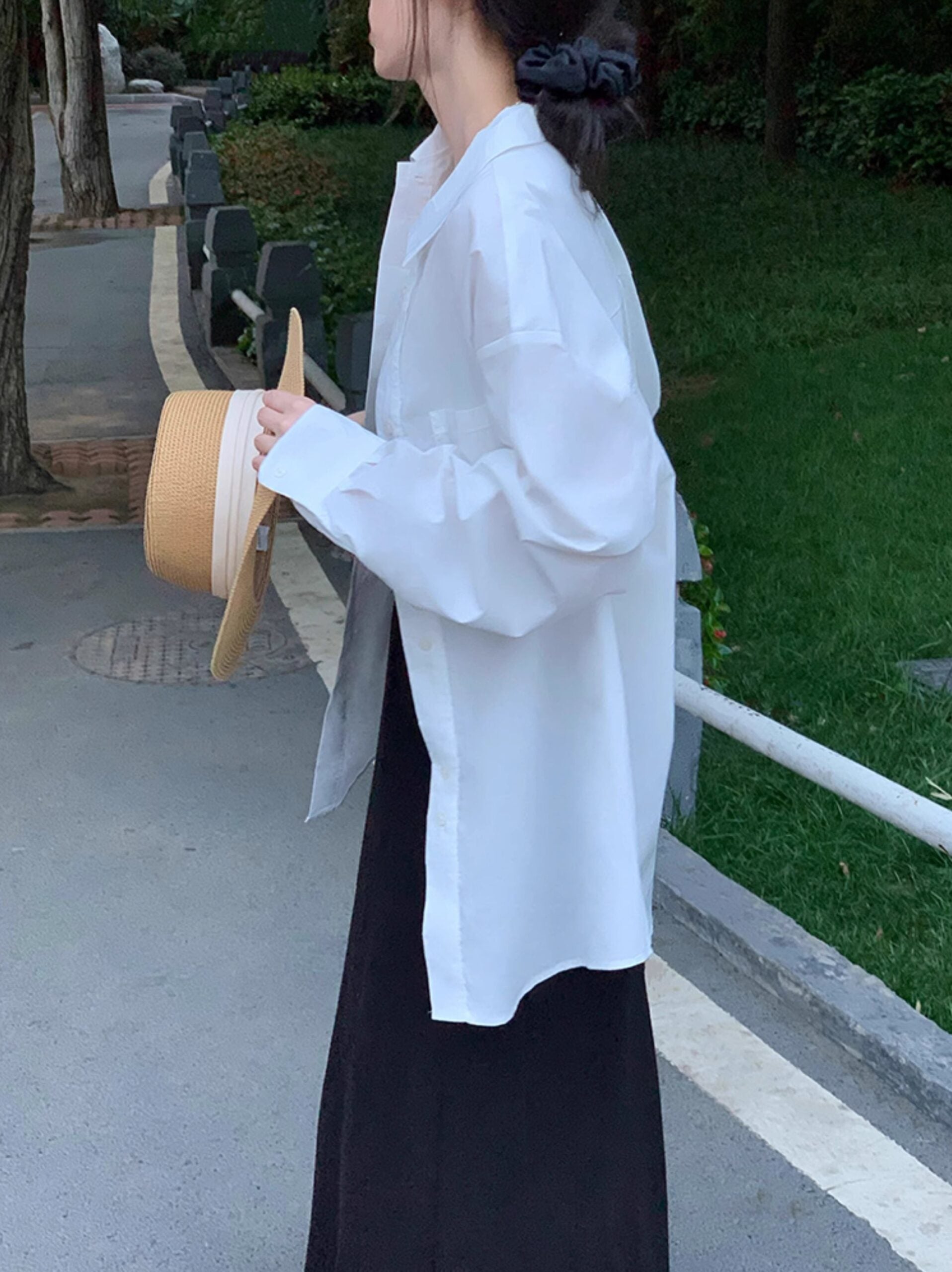 White Oversized Basic Shirt