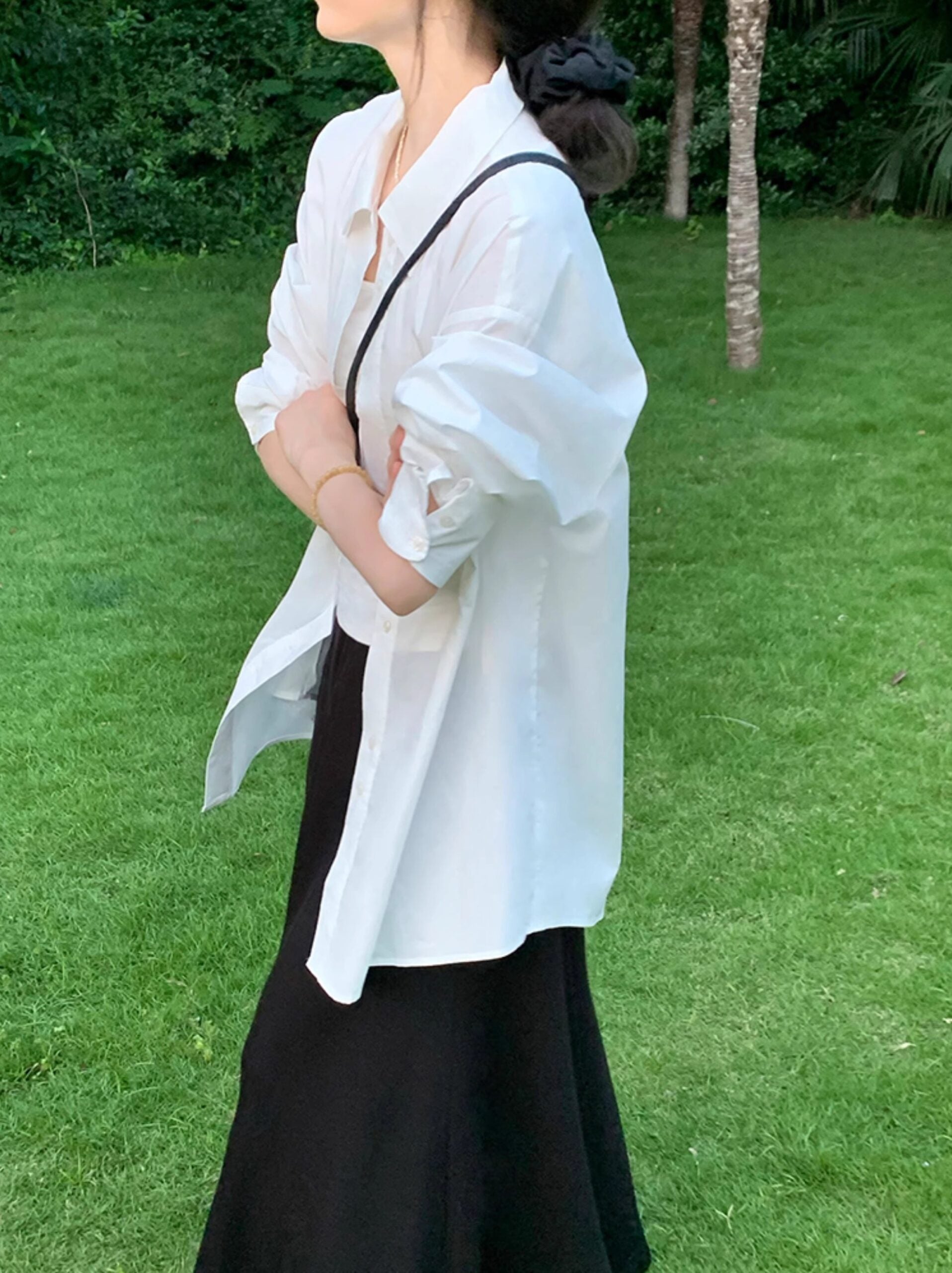 White Oversized Basic Shirt