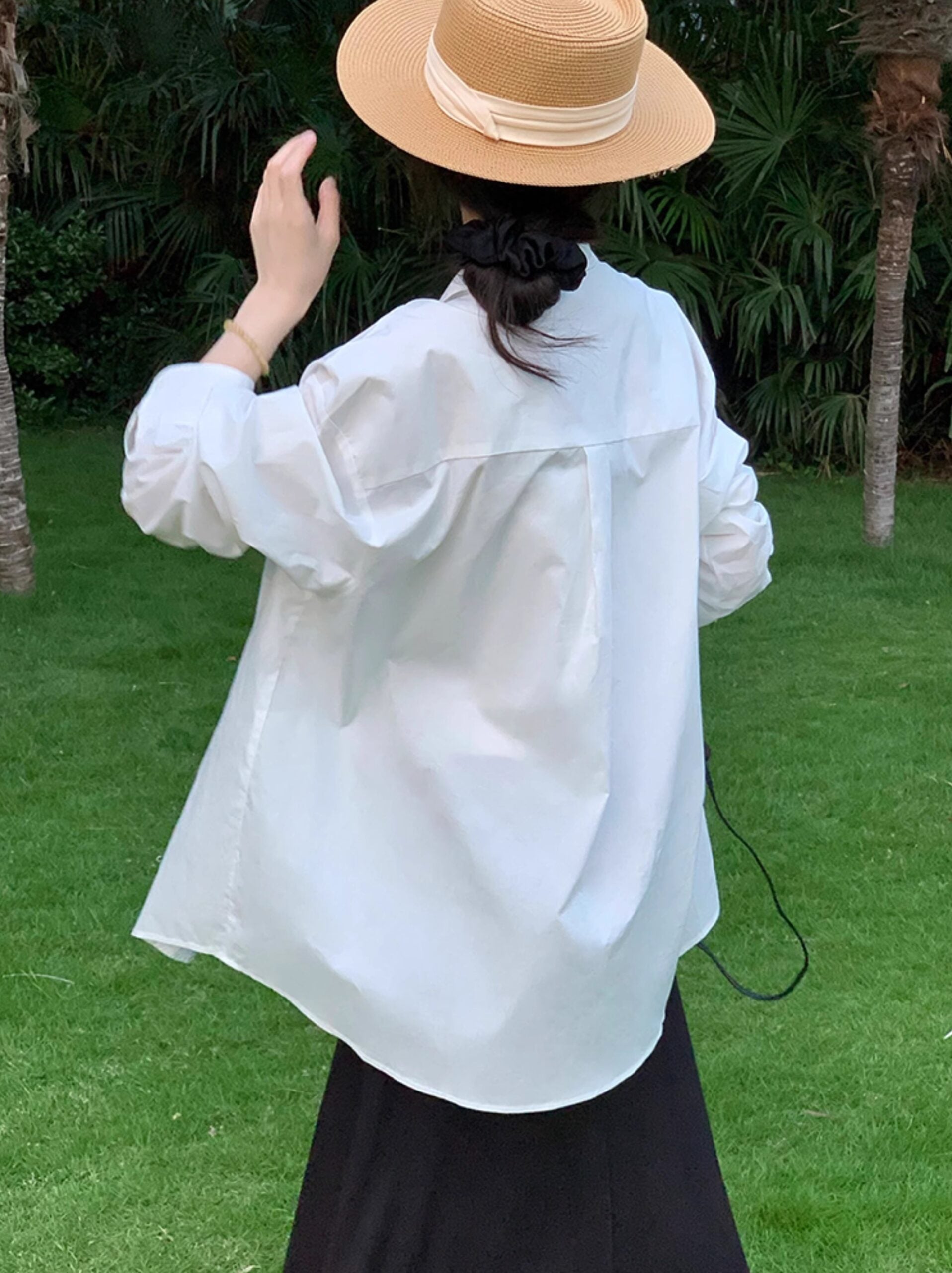 White Oversized Basic Shirt