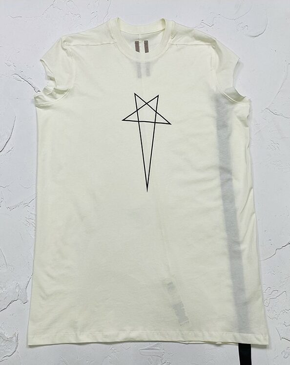 White Pentagram Print Tank Top