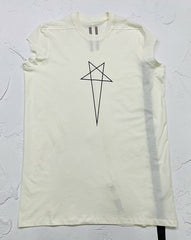White Pentagram Print Tank Top