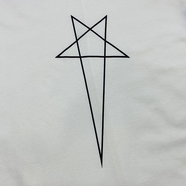 White Pentagram Print Tank Top