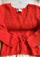 White Pointelle Button Knit Top