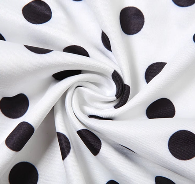 White Polka Dots Halter Top