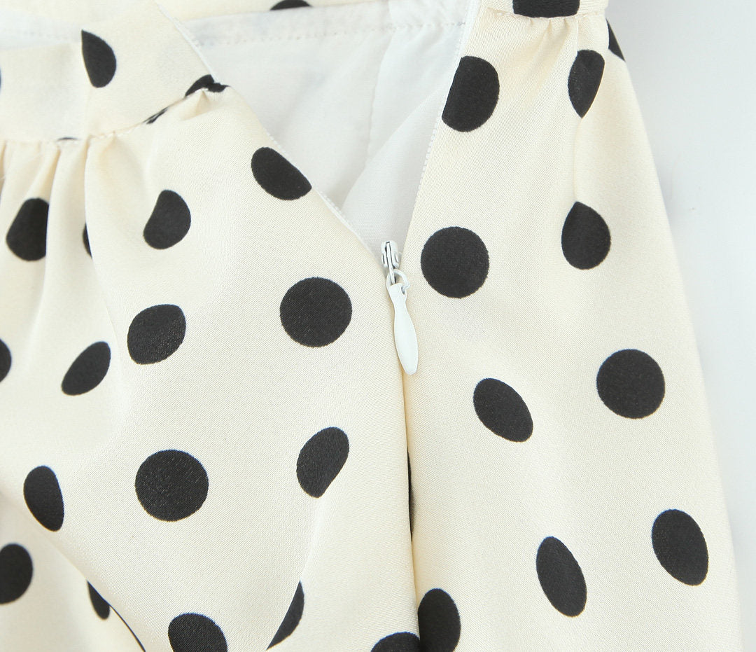 White Polka Dots Ballon Skirt