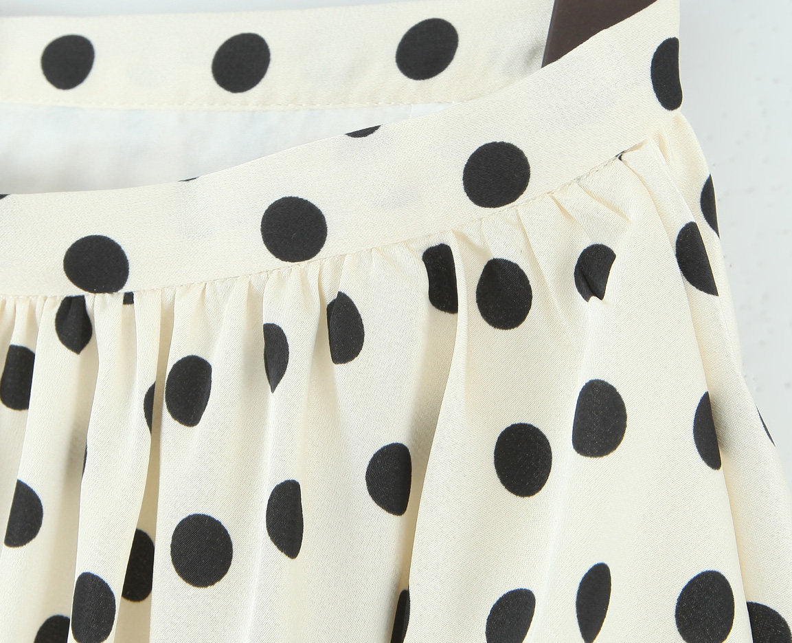 White Polka Dots Ballon Skirt