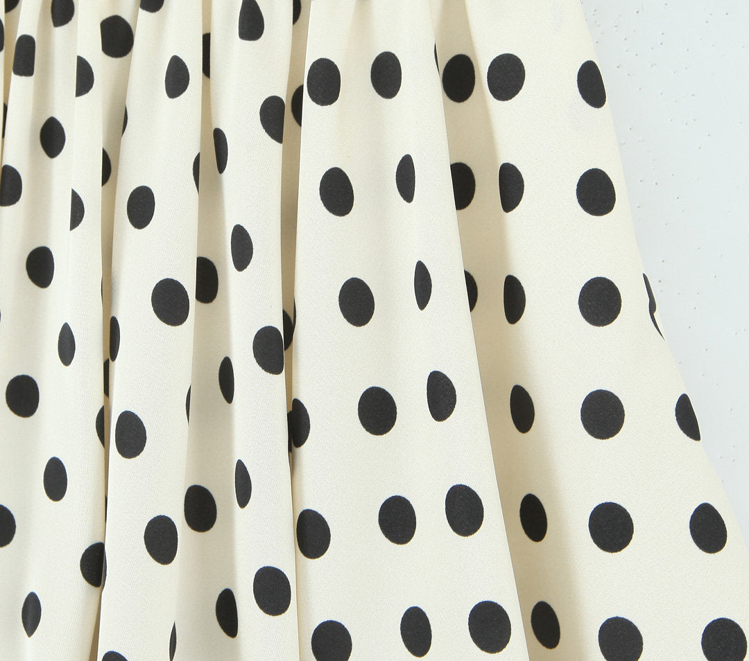 White Polka Dots Ballon Skirt