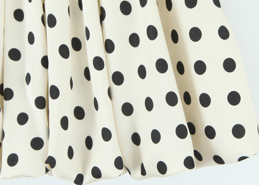 White Polka Dots Ballon Skirt