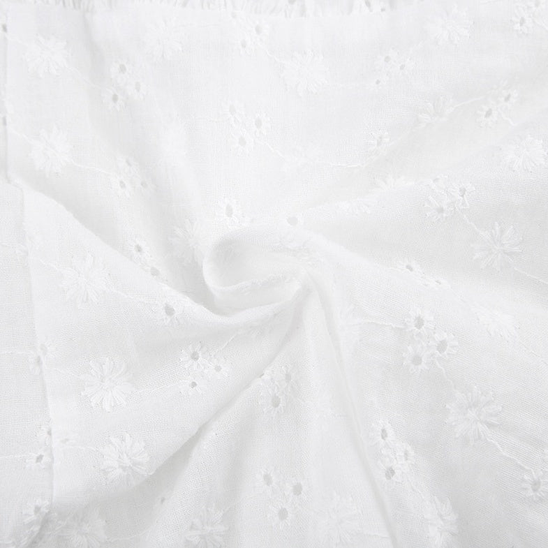 White Puff Sleeve Button-Down Top