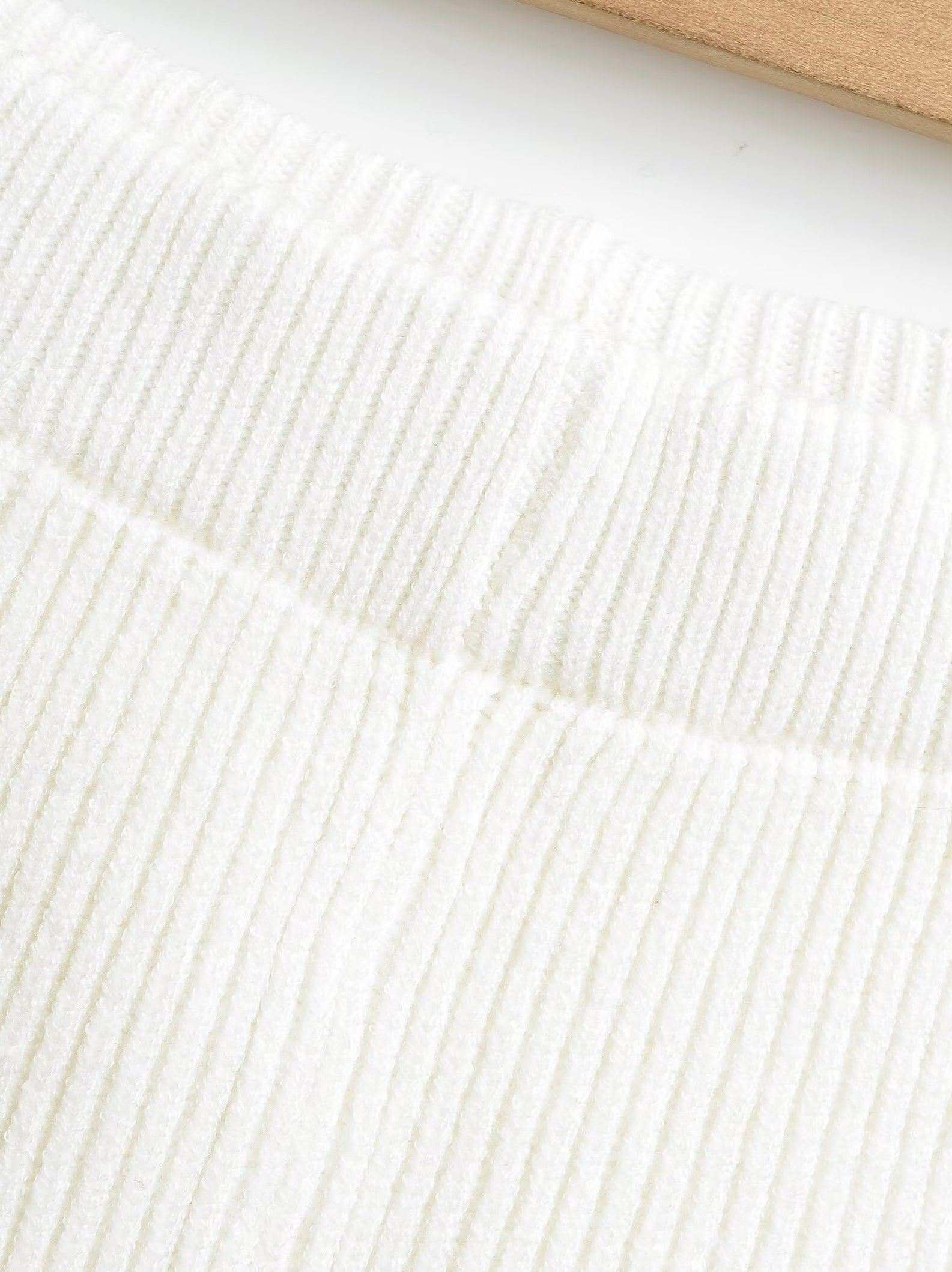 White Ribbed Knit Lounge Shorts
