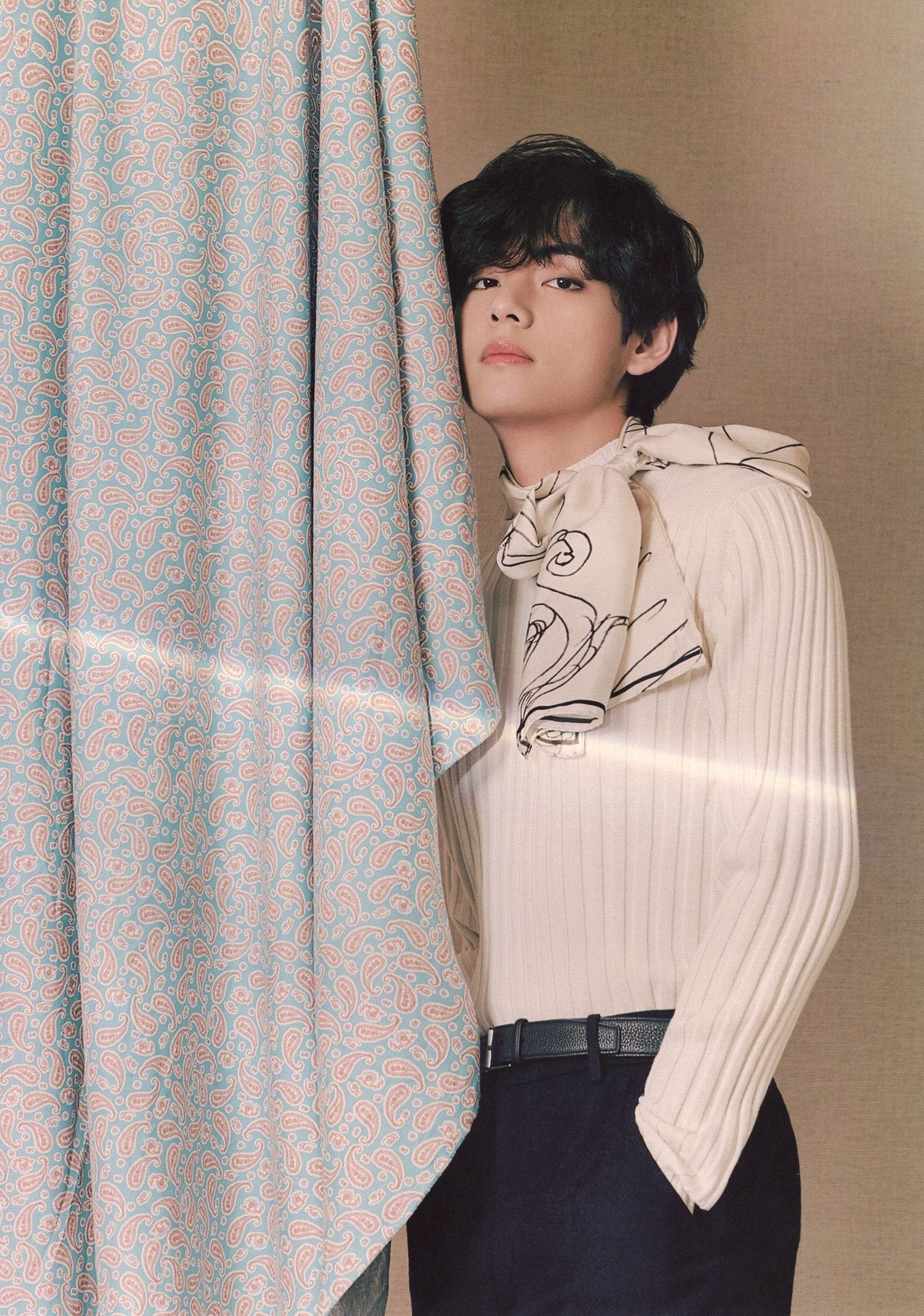 White Ribbed Mock Neck Sweater