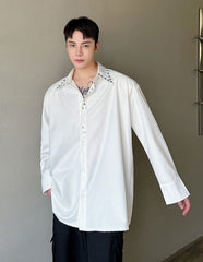 White Riveted Collar Shirt