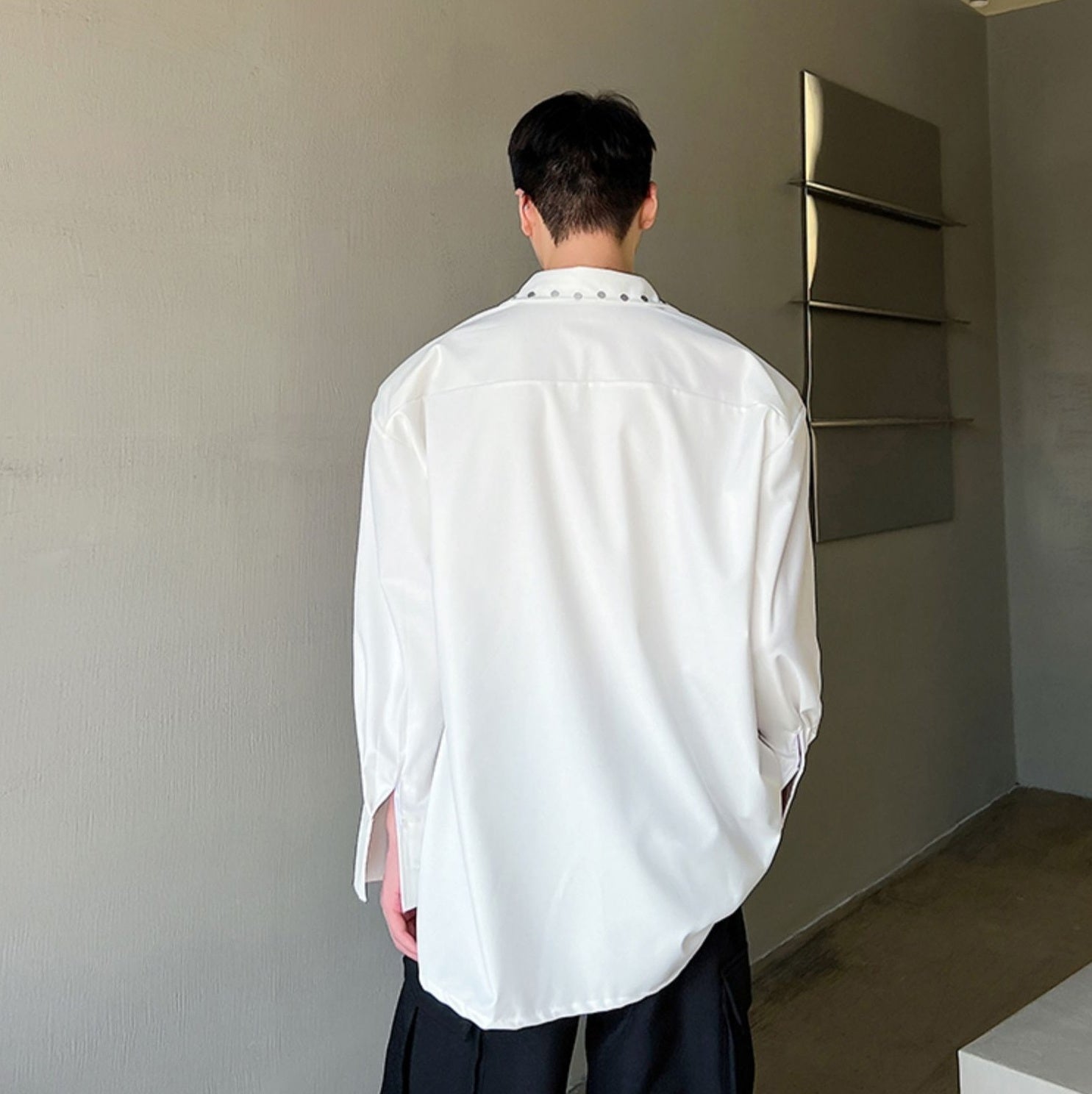 White Riveted Collar Shirt