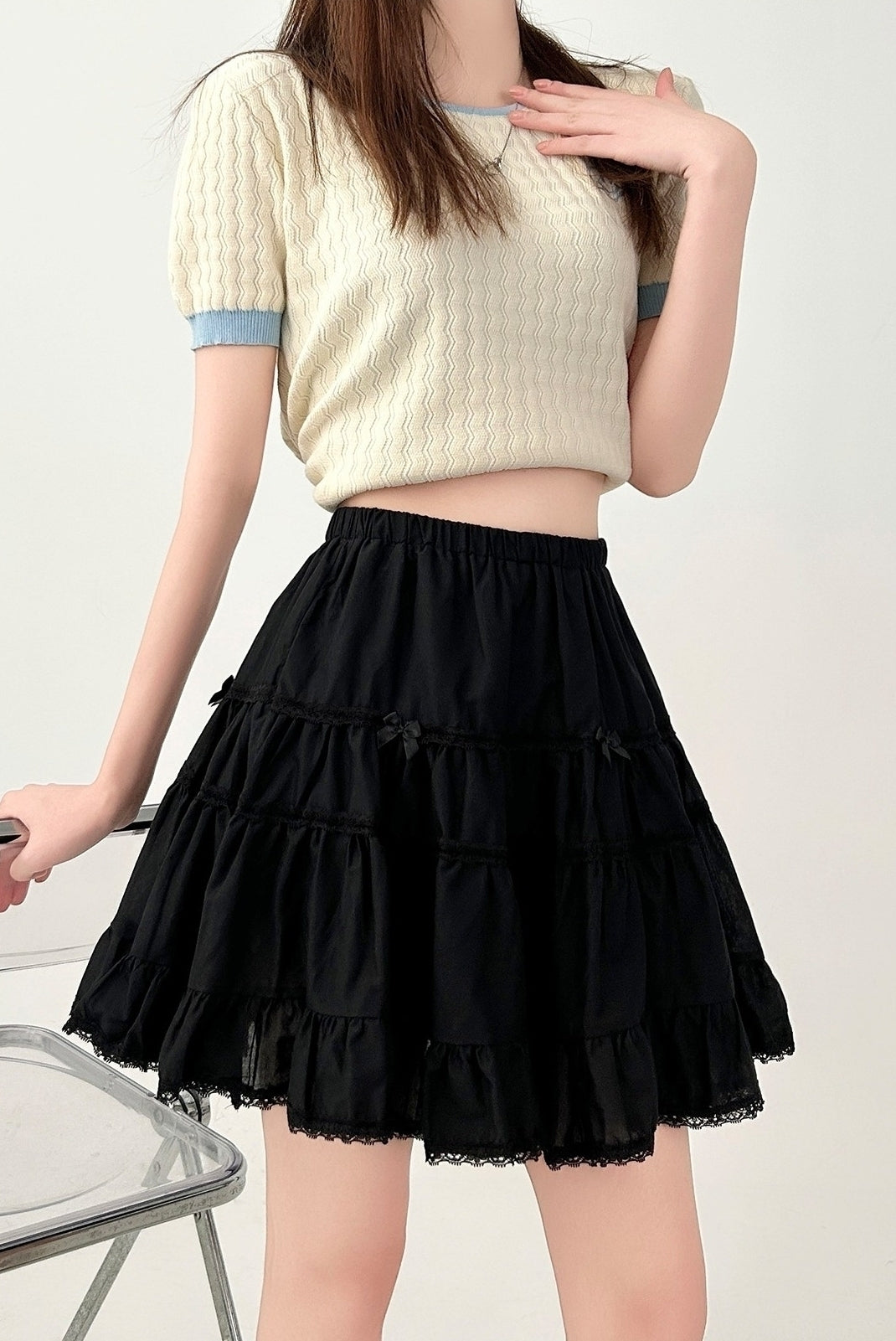 White Ruffled Tiered Skirt Flattering Summer Style