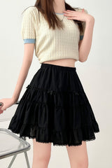 White Ruffled Tiered Skirt Flattering Summer Style