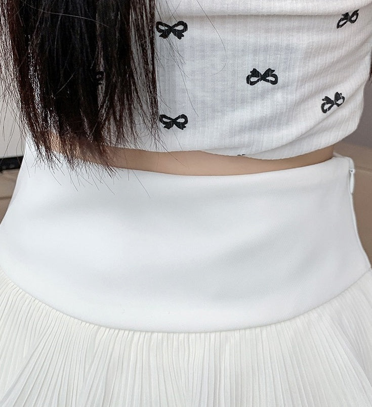 White Ruffles Lace Tiered Skirt