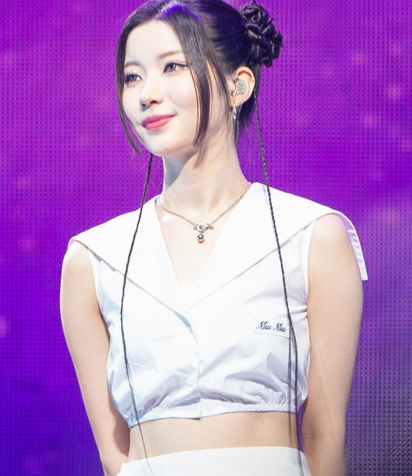 White Sailor Collar Crop Top And Skirt Set