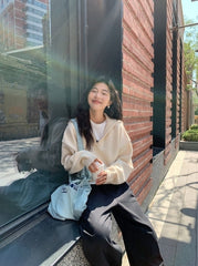 White Sailor Collar Knit Sweater