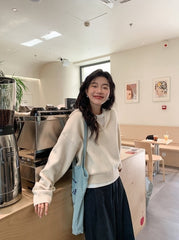 White Sailor Collar Knit Sweater