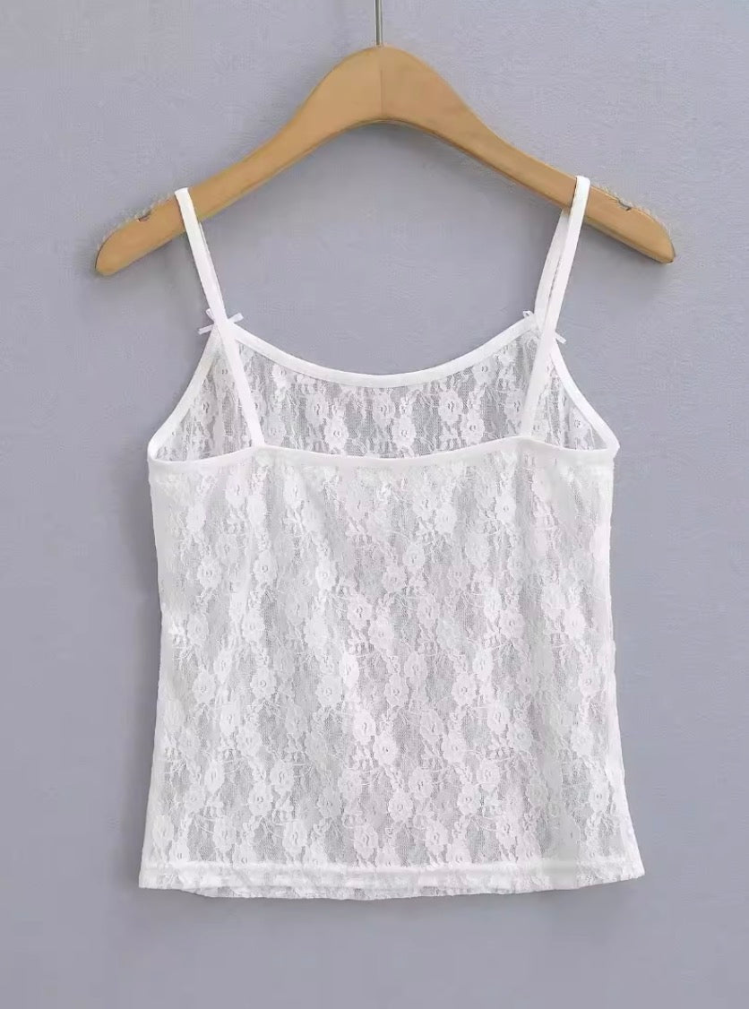 White Sheer Summer Lace Top