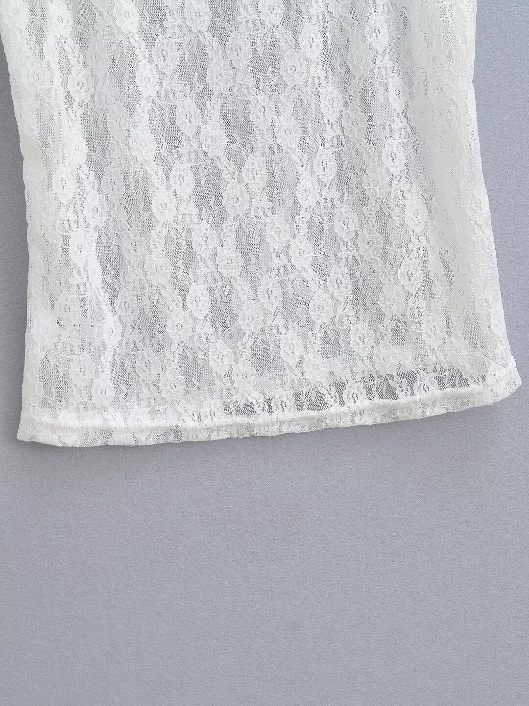 White Sheer Summer Lace Top