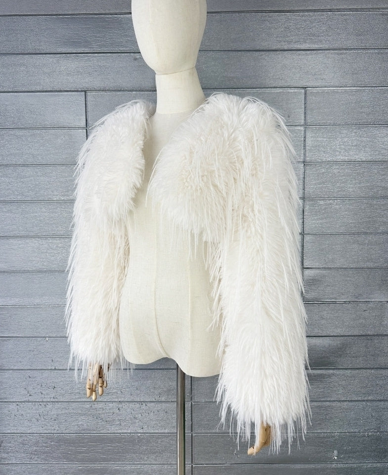White Short Fur Glam Jacket