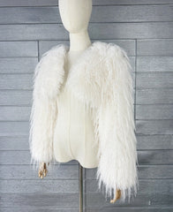 White Short Fur Glam Jacket