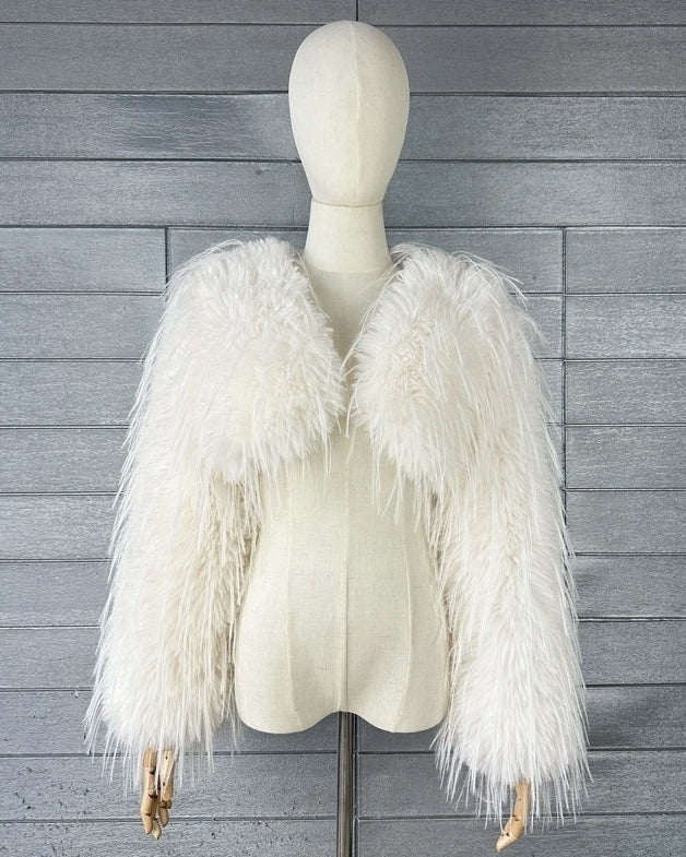 White Short Fur Glam Jacket