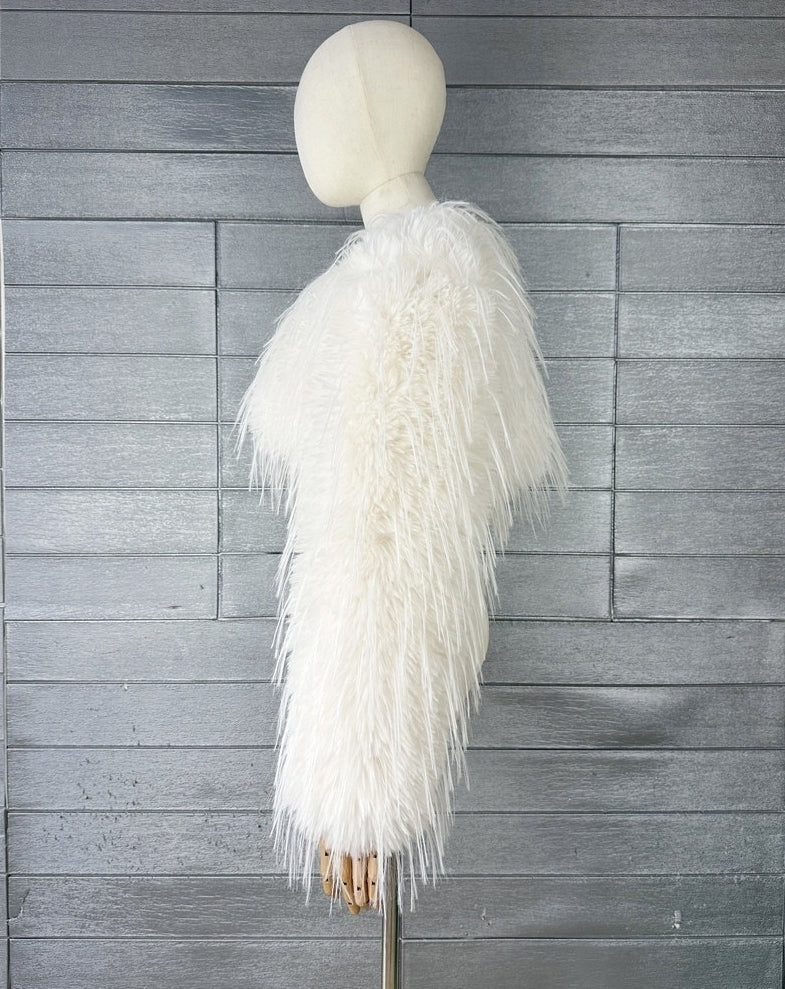 White Short Fur Glam Jacket
